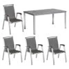 Kettler Forma II Gartenmöbel-Set 5-tlg.+ Tisch 160x90cm Silber/Graphit