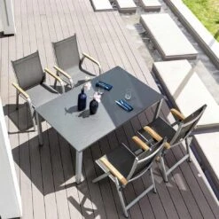 Kettler Granada Stapelsessel Aluminium/Outdoorgewebe Silber/Anthrazit -Kettler kettler granada stapelsessel aluminium outdoorgewebe 1309586 2