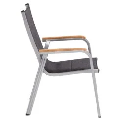 Kettler Granada T Pad Stapelsessel Aluminium/Outdoorgewebe Silber/Anthrazit Meliert -Kettler kettler granada t pad stapelsessel alu outdoorgewebe 1369371 4