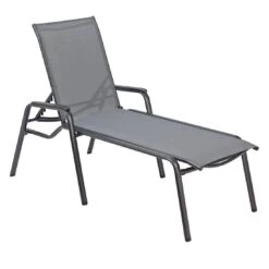 Kettler Cirrus Gartenliege Aluminium/Textilene Anthrazit/Anthrazit-Grau -Kettler kettler hks cirrus komfort stapelliege aluminium textilen anthrazit anthrazit grau 1