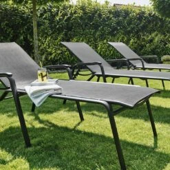 Kettler Cirrus Gartenliege Aluminium/Textilene Anthrazit/Anthrazit-Grau -Kettler kettler hks cirrus komfort stapelliege aluminium textilen anthrazit anthrazit grau 2