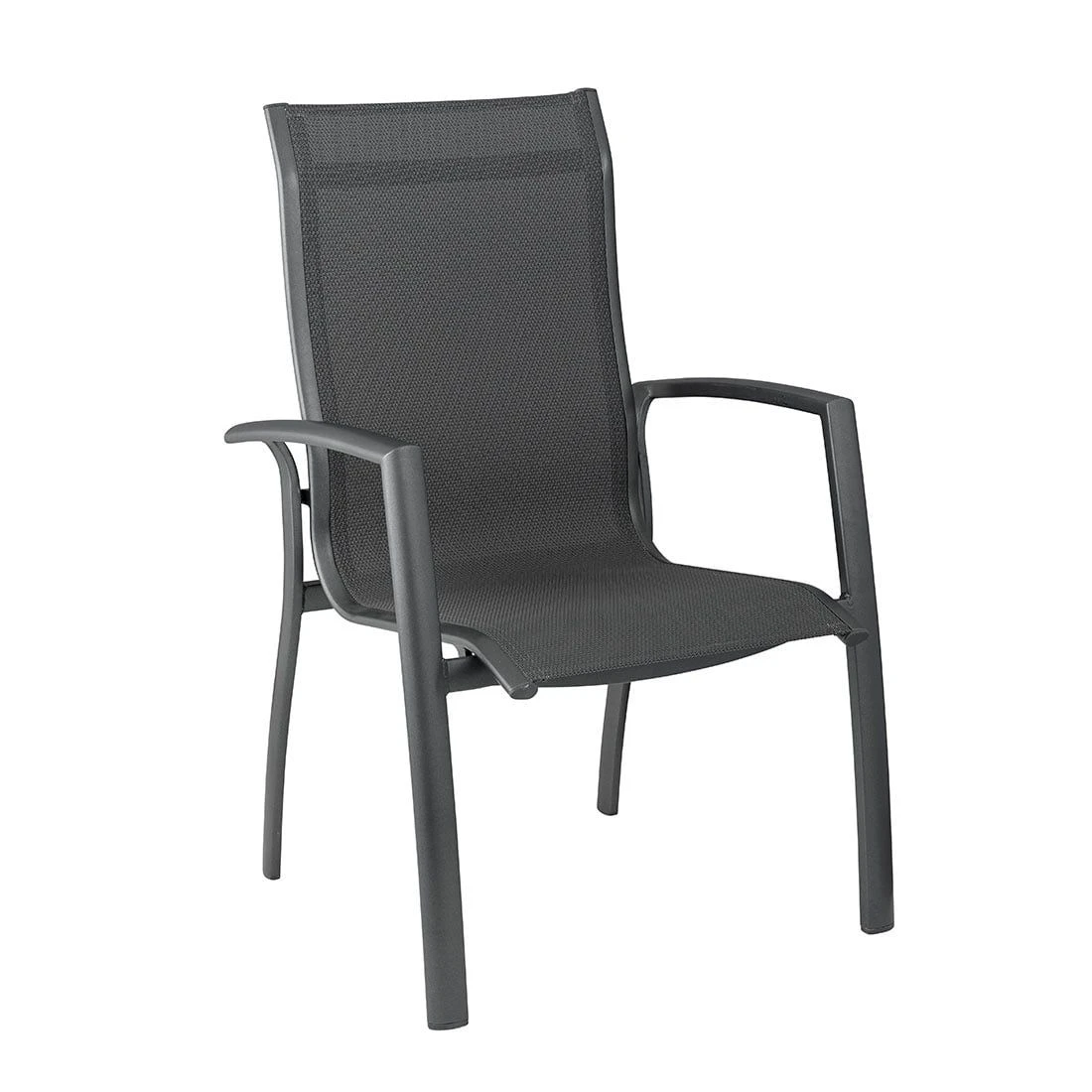 Kettler Legato Curve Stapelsessel Aluminium/Textilene Anthrazit 2 Kettler Legato Curve Stapelsessel Aluminium/Textilene Anthrazit – Bild 2