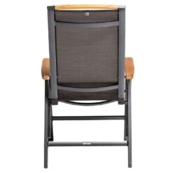 Kettler Memphis Klappsessel Aluminium/Textilene Mit Teak-Armlehnen Anthrazit/Bronze -Kettler kettler memphis klappsessel alu textilen anthrazit bronze 8