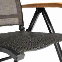 Kettler Memphis Klappsessel Aluminium/Textilene Mit Teak-Armlehnen Anthrazit/Bronze -Kettler kettler memphis klappsessel alu textilen anthrazit bronze 9