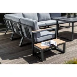 Kettler Ocean Skid Beistelltisch Aluminium/Teak Anthrazit/Teak -Kettler kettler ocean beistelltisch aluminium teak anthrazit teak 1183416 4
