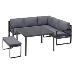 Kettler Ocean Casual Dining Loungeecke Aluminium/Polyester Anthrazit/Grau -Kettler kettler ocean casual dining loungeecke inkl kissen anthrazit grau 1271581 3