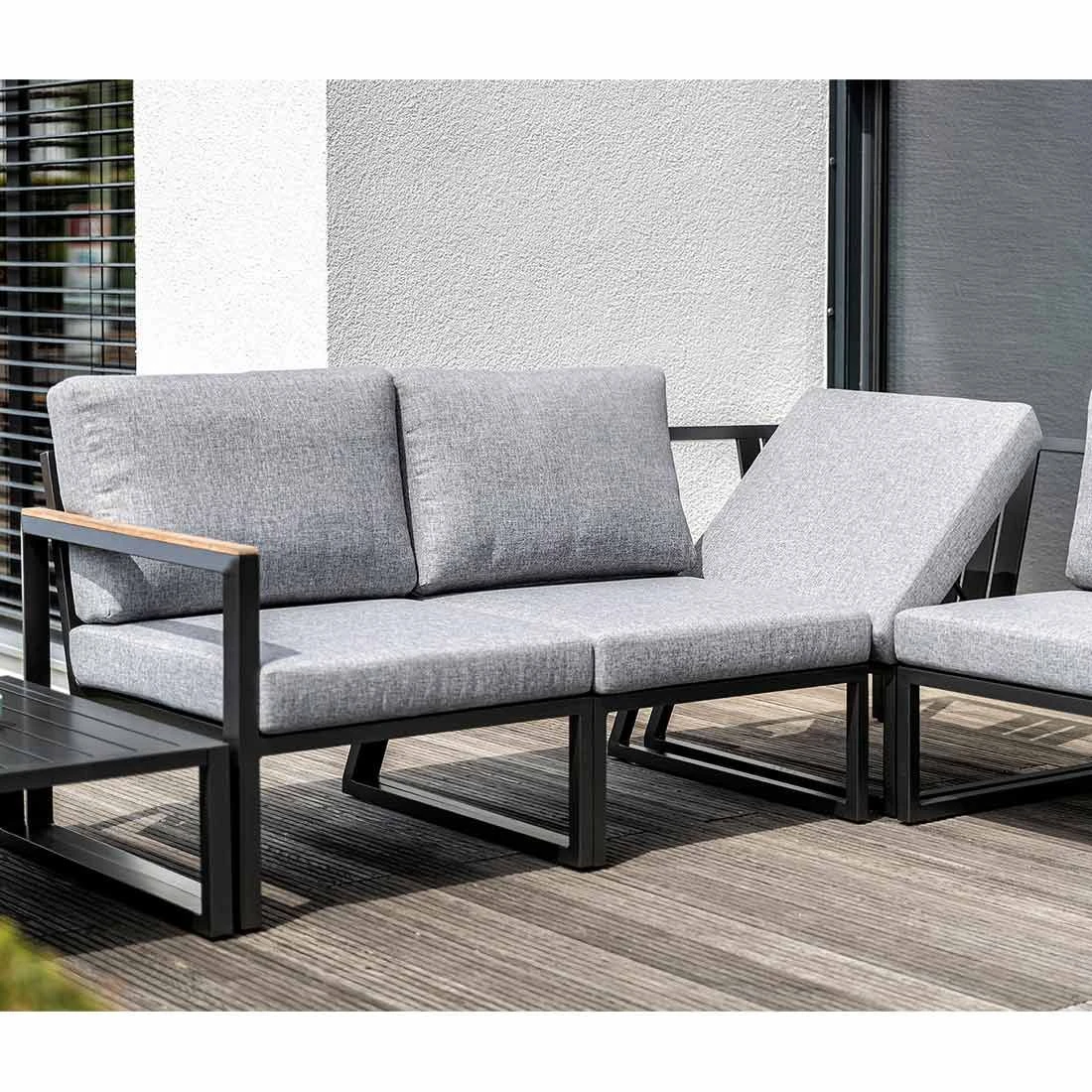 Kettler Ocean Skid Dininglounge 9-tlg. Aluminium/Olefin Anthrazit/Hellgrau Meliert 9 Kettler Ocean Skid Dininglounge 9-tlg. Aluminium/Olefin Anthrazit/Hellgrau Meliert – Bild 9
