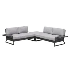 Kettler Ocean Skid Platform Ecklounge 5-tlg. Aluminium/Olefin Hellgrau -Kettler kettler ocean skid loungeset 5 tlg mit tisch 61x27x24cm 1393516 1