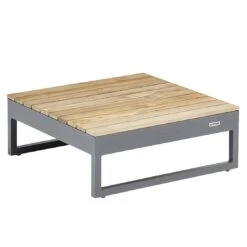 Kettler Ocean Skid Platform Loungetisch Aluminium/Teak Anthrazit Matt/Teak