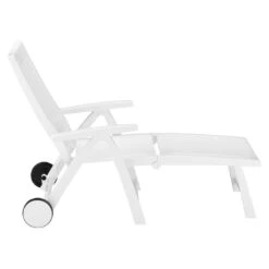 Kettler Roma Gartenliege Kunststoff Weiß -Kettler kettler roma gartenliege rollbar kunststoff weiss 01638 000 3
