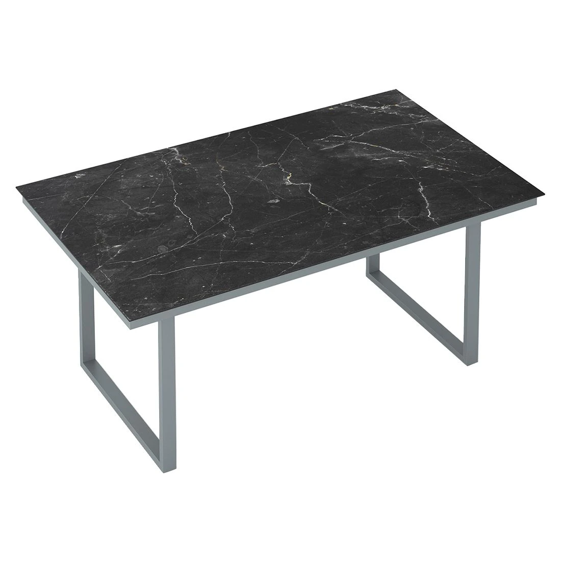 Kettler Skate Gartentisch 160x95cm Aluminium/HPL Silber/Marmor Grau 2 Kettler Skate Gartentisch 160x95cm Aluminium/HPL Silber/Marmor Grau – Bild 2